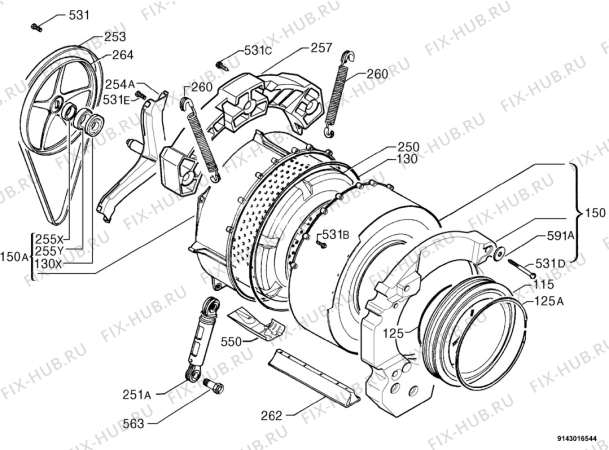 Взрыв-схема стиральной машины Zanussi Electrolux IZ12 - Схема узла Functional parts 267